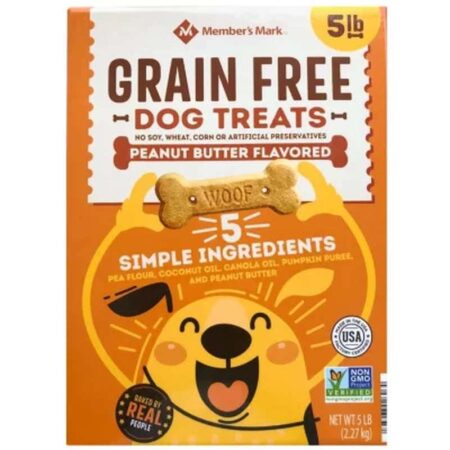 Member'S Mark Grain-Free Dog Treat Biscuits, Peanut Butter Flavored (80 Oz.)