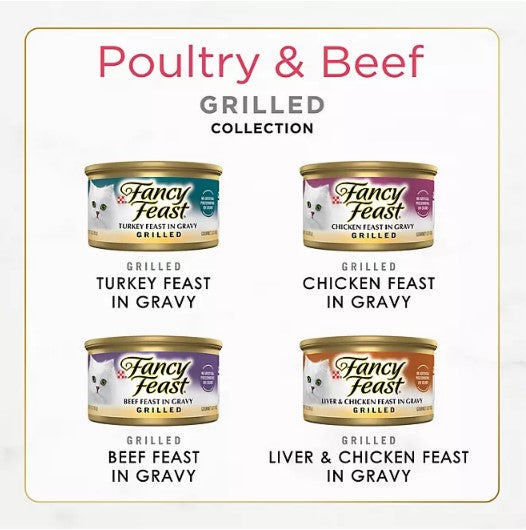 Purina Fancy Feast Canned Wet Cat Food, Variety Pack, 3 oz., 48 ct. (Choose Flavor)