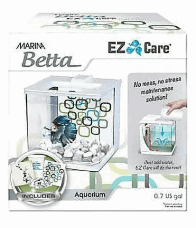 Marina Betta Ez Care 1 Gallon Plastic Betta Fish Tank Kit for Betta and Other Small Fish