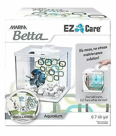 Marina Betta Ez Care 1 Gallon Plastic Betta Fish Tank Kit for Betta and Other Small Fish