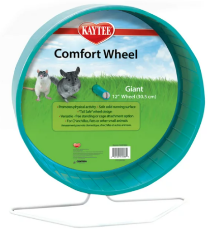 Kaytee Comfort Wheel Giant for Chinchillas, Rats and Other Small Animals, Plastic Exercise Wheel, 12 Inches, Blue
