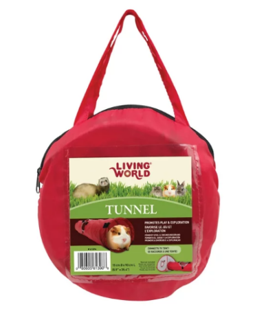 Living World Pet Tunnel, Red/Grey