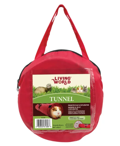 Living World Pet Tunnel, Red/Grey
