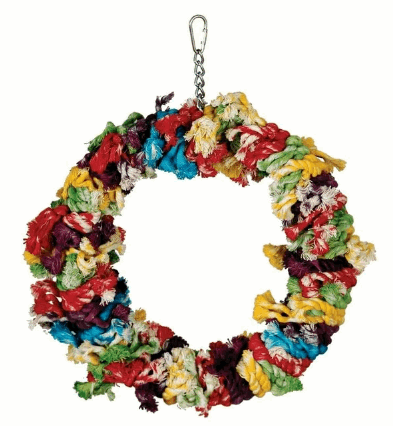 Featherland Paradise Large Cotton Snuggle Ring Bird Toy