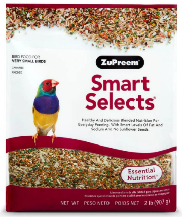 Zupreem Smart Selects Canary & Finch Food, 2-lb Bag Mixed Seeds and Pellets