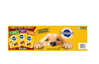 Pedigree Pouch Wet Dog Food, 54 ct.