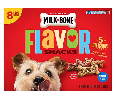 Milk-Bone Flavor Snacks Small Dog Biscuits, Flavored Crunchy Dog Treats, 8 lb.