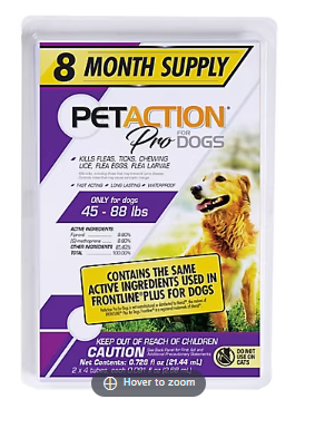 PetAction for Large Dogs, 8 Month, 8 ct./0.091 fl. oz.