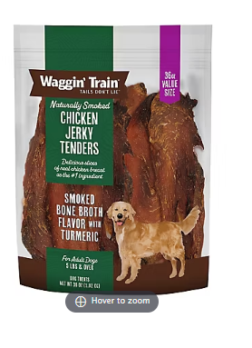 Waggin' Train Smoked Chicken Jerky with Bone Broth & Turmeric, 36 oz.