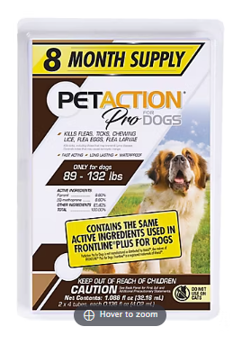 PetAction for X-Large Dogs, 8 Month, 8 ct./0.136 fl. oz.