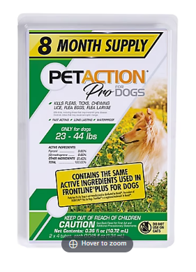 PetAction for Medium Dogs, 8 Month, 8 ct./0.045 fl. oz.
