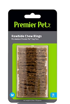 Premier Pet Rawhide Chew Ring Refills - Medium, 16 pk.