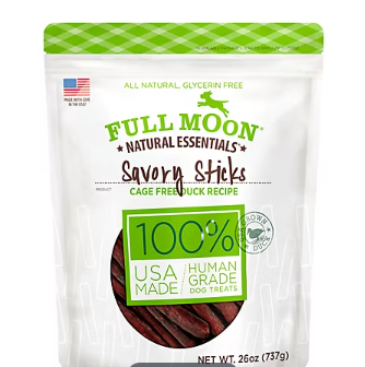 Full Moon All Natural Human Grade Dog Treats - Duck Sticks, 26 oz.