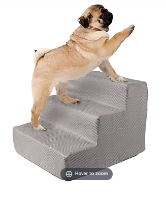 PETMAKER 3-Step High-Density Foam Pet Stairs - DK Gray
