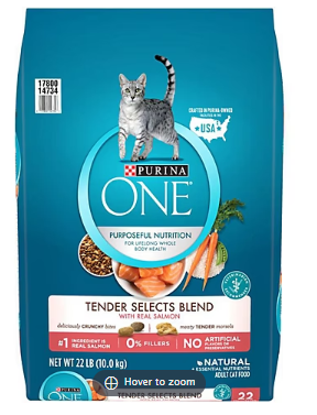 Purina ONE Tender Selects Blend With Real Salmon Natural Dry Cat Food, 22 lb.