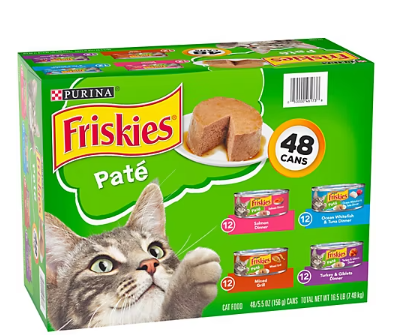 Purina Friskies Classic Pate Cat Food Variety Pack, 48 pk./5.5 oz.