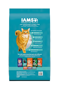 IAMS ProActive Health Adult Indoor Weight & Hairball Care Dry Cat Food, 16 lbs.