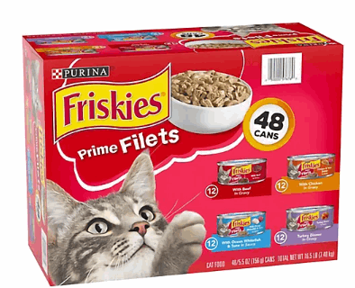 Purina Friskies Prime Filets Cat Food Variety Pack, 48 pk./5.5 oz.