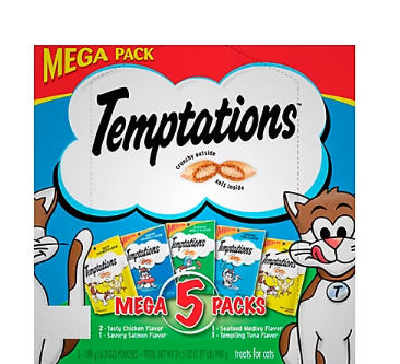 Whiskas Temptations Cat Treats Mega Pack, 5 ct./6.3 oz.