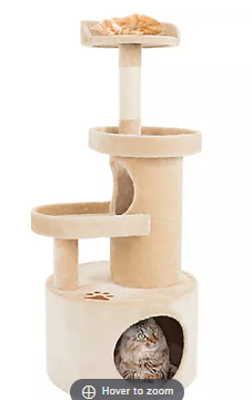 PETMAKER 43" 4-Tier Sleep-and-Play Cat Tree Condo - Tan