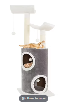 PETMAKER 44.75" 5-Tier Sleep-and-Play Cat Tree Condo - Gray/White